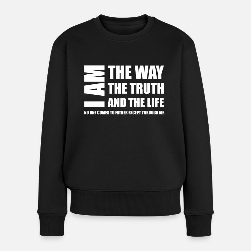 Christliche Sprüche - Frauen Premium Bio Pullover - Schwarz