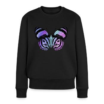 papillon papillon animal coloré couleur - Pull Premium bio Femme - noir - Devant - Julia (174cm)