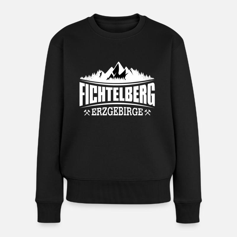 Fichtelberg im Erzgebirge - Frauen Premium Bio Pullover - Schwarz