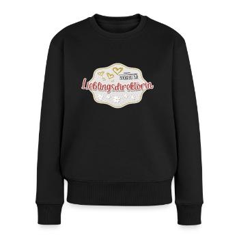 Befördert zur Lieblingsdirektorin - Frauen Premium Bio Pullover - Schwarz - Vorne - Julia (174cm)