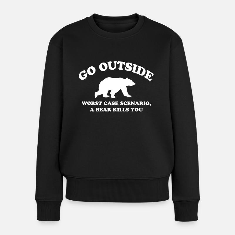 Berge Kletterer Natur Abenteuer - Frauen Premium Bio Pullover - Schwarz