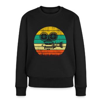 Rétro Caméra Film Cinéma - Pull Premium bio Femme - noir - Devant - Julia (174cm)