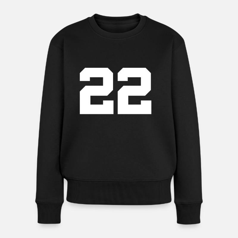 Number 22 - Women's Premium Organic Jumper - black