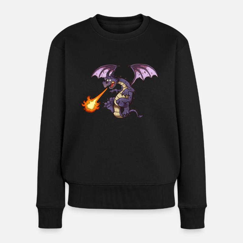 Dragon en colère - Pull Premium bio Femme - noir