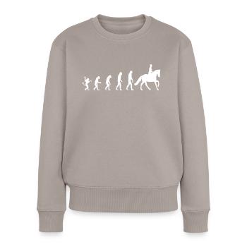 Reiter Reitsport Evolution Pferd - Frauen Premium Bio Pullover - Taupe - Vorne - Julia (174cm)