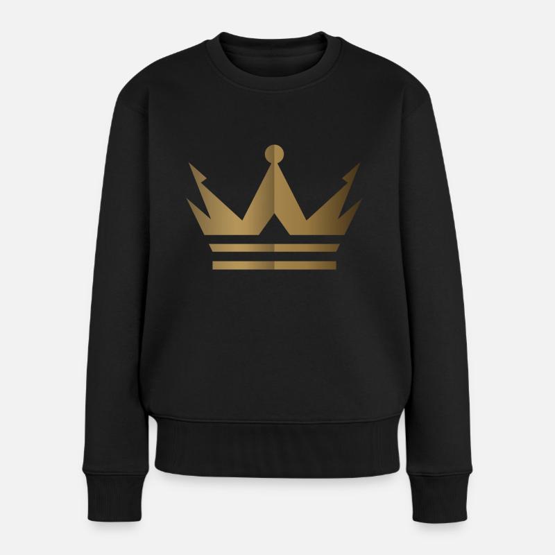 Krone Logo - Frauen Premium Bio Pullover - Schwarz