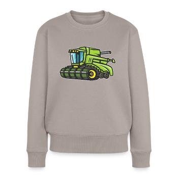 Green Combine Harvester - Women's Premium Organic Jumper - taupe - Front - Julia (174cm)