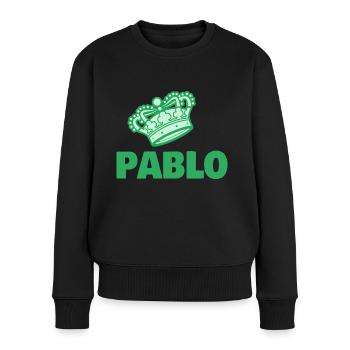 Pablo als Vorname - Frauen Premium Bio Pullover - Schwarz - Vorne - Julia (174cm)