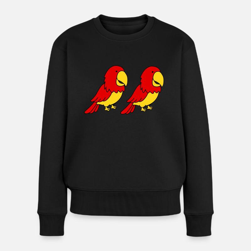 papagei 2 - Frauen Premium Bio Pullover - Schwarz