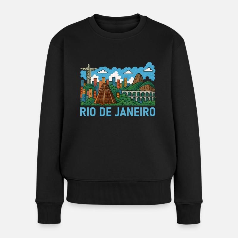 Rio de Janeiro, Brésil - Pull Premium bio Femme - noir