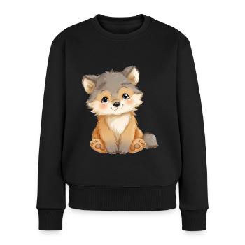 Cute Baby Wolf - Women's Premium Organic Jumper - black - Front - Julia (174cm)
