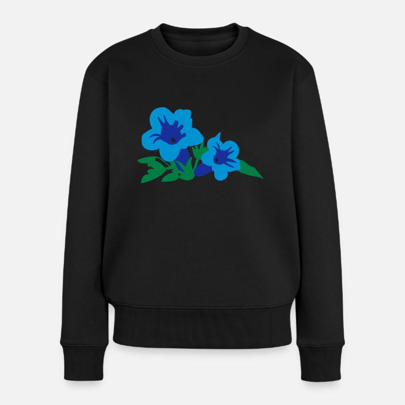 enzian - Frauen Premium Bio Pullover - Schwarz