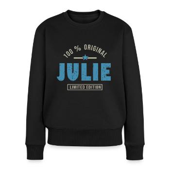 JULIE T-Shirt personalisierte Name Geschenk Julie - Frauen Premium Bio Pullover - Schwarz - Vorne - Julia (174cm)
