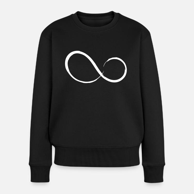 Unendlichkeitszeichen Unendlichkeit Vektor Motiv - Frauen Premium Bio Pullover - Schwarz