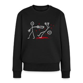 Tronçonneuse - Pull Premium bio Femme - noir - Devant - Julia (174cm)