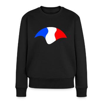 Drapeau Français - Pull Premium bio Femme - noir - Devant - Julia (174cm)