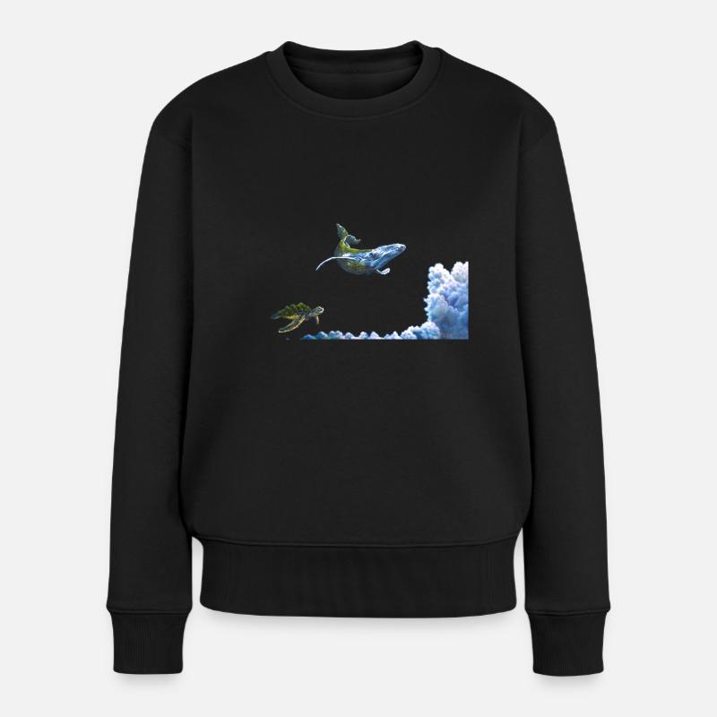 WAL et copie de tortue - Pull Premium bio Femme - noir