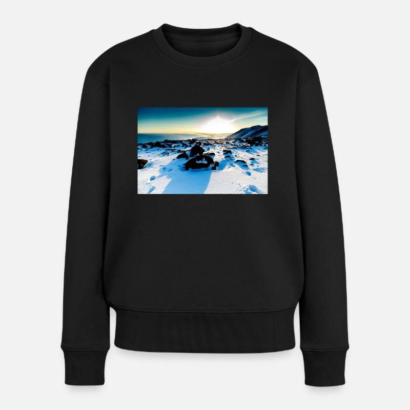 Sonnenuntergang - Frauen Premium Bio Pullover - Schwarz