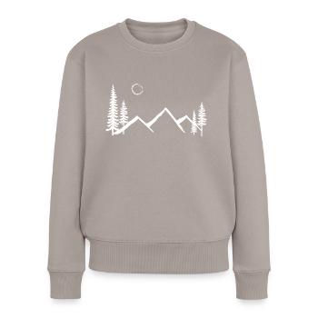 Gehen Sie raus und erkunden Sie - Frauen Premium Bio Pullover - Taupe - Vorne - Julia (174cm)