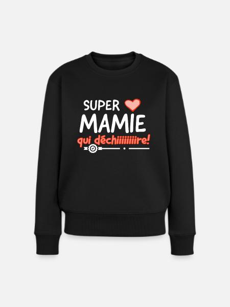 Super mamie qui déchire. - Pull Premium bio Femme - noir