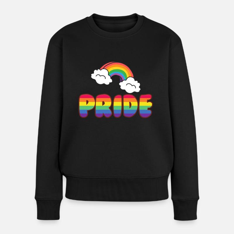 Gay Pride Regenbogen Wolke CSD LGBTQ - Frauen Premium Bio Pullover - Schwarz