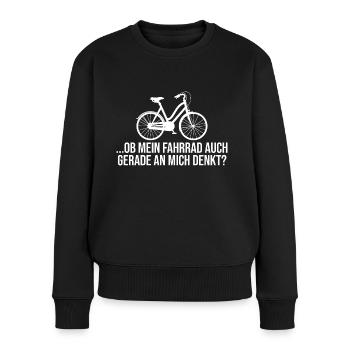 Radfahrer Fahrradfahrer Rad Fahrrad - Frauen Premium Bio Pullover - Schwarz - Vorne - Julia (174cm)