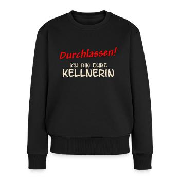 durchlassen - ich bin eure Kellnerin - Frauen Premium Bio Pullover - Schwarz - Vorne - Julia (174cm)