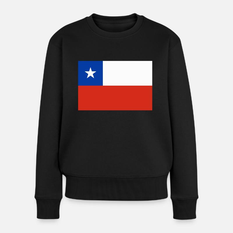 Chili-Flagge / Drapeau Chili - Frauen Premium Bio Pullover - Schwarz