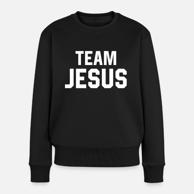 Team Jesus - Frauen Premium Bio Pullover - Schwarz