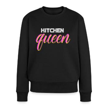 Kitchen Queen - Küchen Königin - Frauen Premium Bio Pullover - Schwarz - Vorne - Julia (174cm)