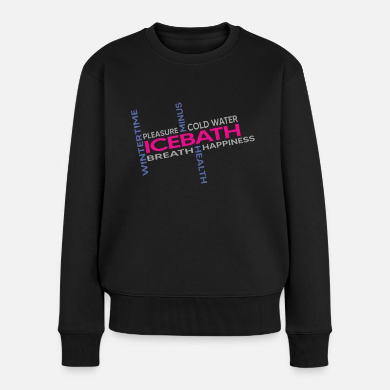 eisbader winterbader kälteresistent eisbad - Frauen Premium Bio Pullover - Schwarz