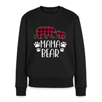 Mama Bear - Frauen Premium Bio Pullover - Schwarz - Vorne - Julia (174cm)