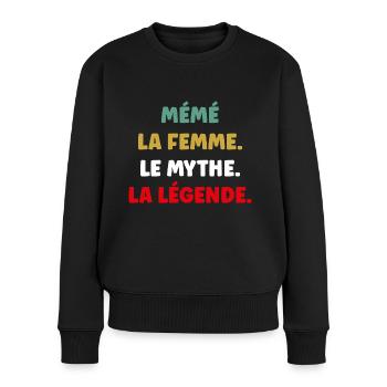 Mémé la femme le mythe - Pull Premium bio Femme - noir - Devant - Julia (174cm)