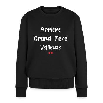 Arrière Grand MèreVeilleuse - Pull Premium bio Femme - noir - Devant - Julia (174cm)