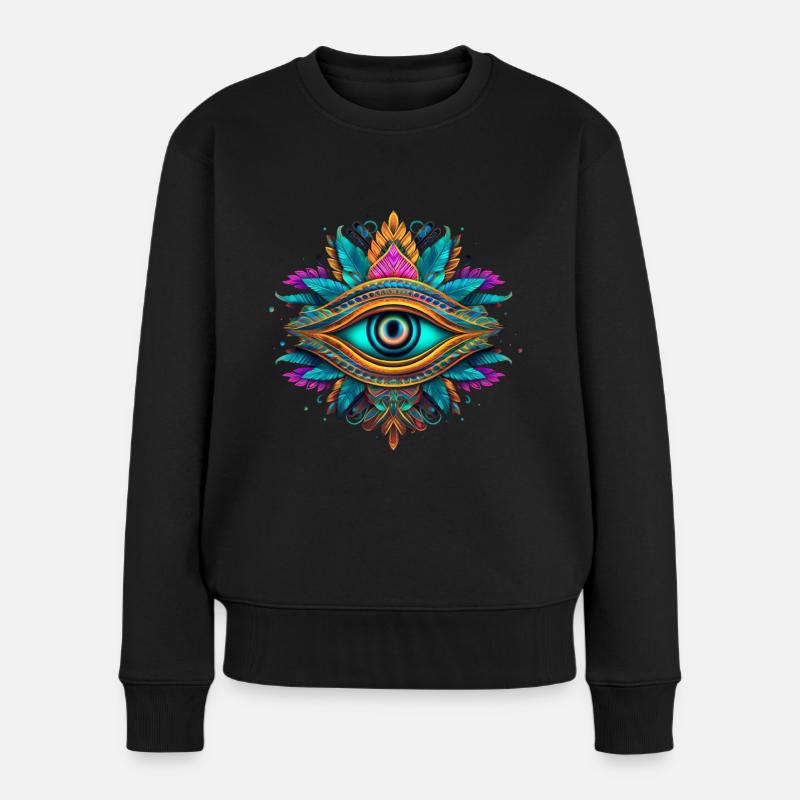 Design Element Eye Neon Tribal - Pull Premium bio Femme - noir