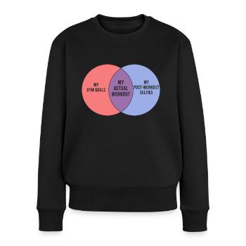 Dancing Funny Venn Diagram Workout Gym - Frauen Premium Bio Pullover - Schwarz - Vorne - Julia (174cm)