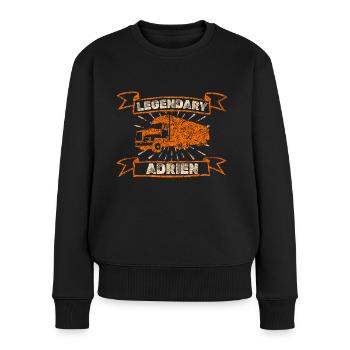 Geschenk für Adrien - Frauen Premium Bio Pullover - Schwarz - Vorne - Julia (174cm)