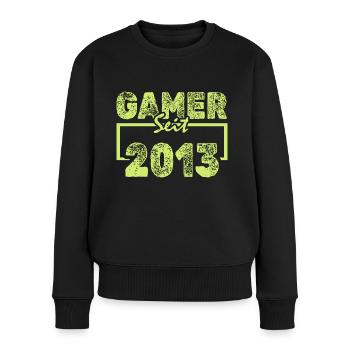 2013 - Frauen Premium Bio Pullover - Schwarz - Vorne - Julia (174cm)