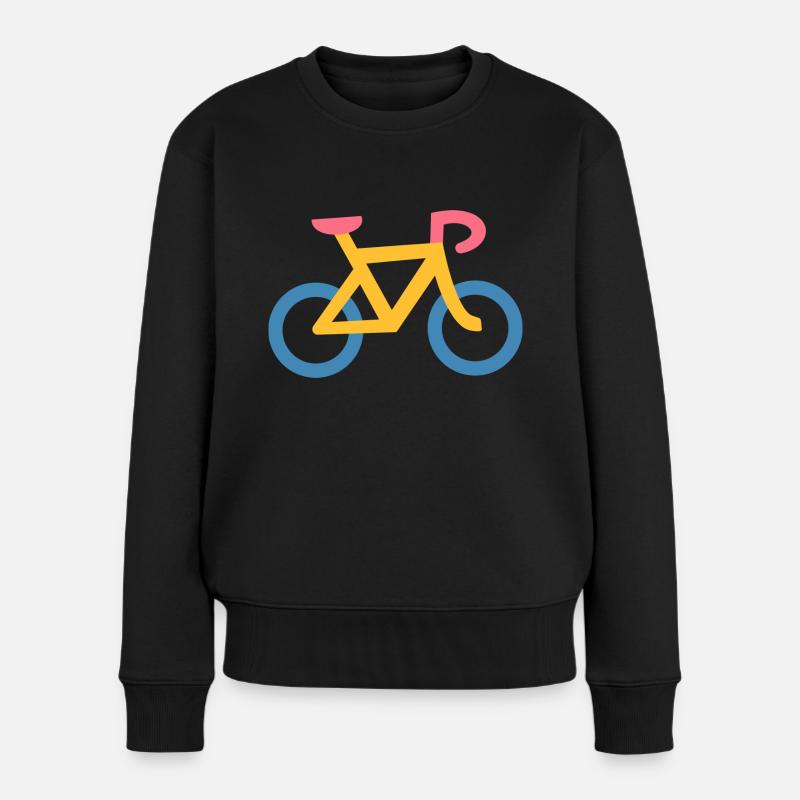 Vélo Jaune et Bleu - Pull Premium bio Femme - noir