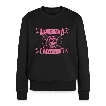 Fasching Arthur - Frauen Premium Bio Pullover - Schwarz - Vorne - Julia (174cm)