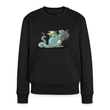 Cthulhu-Cartoon - Frauen Premium Bio Pullover - Schwarz - Vorne - Julia (174cm)