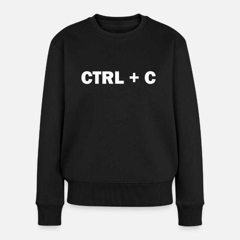 STRG + C. - Frauen Premium Bio Pullover - Schwarz