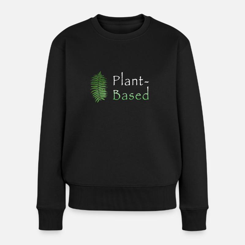 Plant-Based - Frauen Premium Bio Pullover - Schwarz