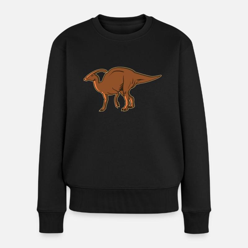 Parasaurus Pflanzenfresser Dinosaurier Dino Urzeit - Frauen Premium Bio Pullover - Schwarz