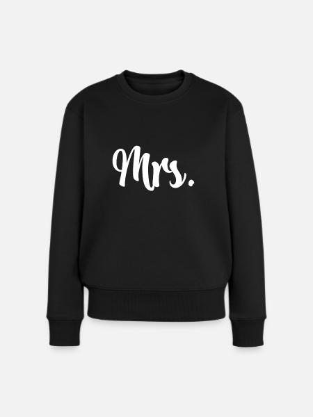 Mrs. Newlywed - Frauen Premium Bio Pullover - Schwarz
