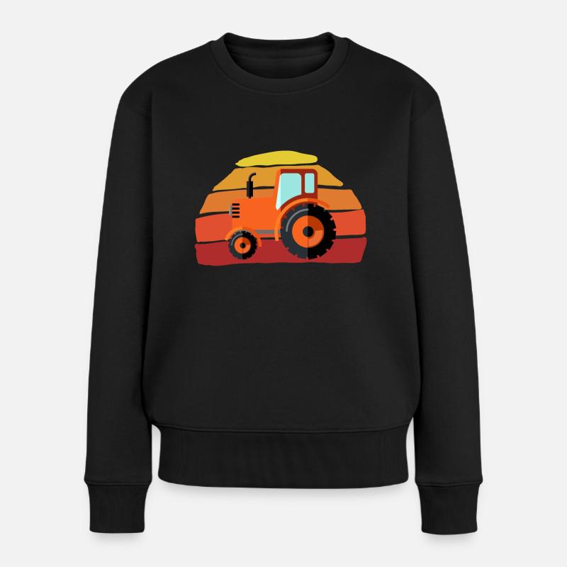Traktor - Frauen Premium Bio Pullover - Schwarz