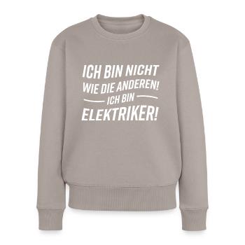 Elektriker Spruch Elektroniker - Frauen Premium Bio Pullover - Taupe - Vorne - Julia (174cm)