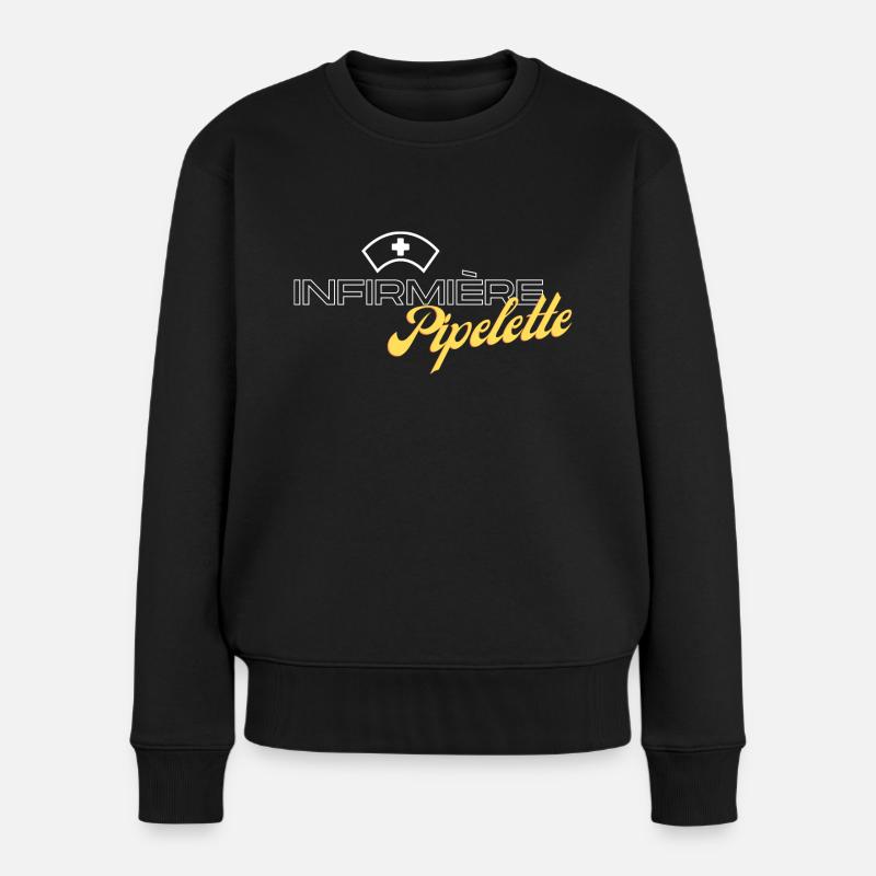 Infirmière Pipelette - Pull Premium bio Femme - noir
