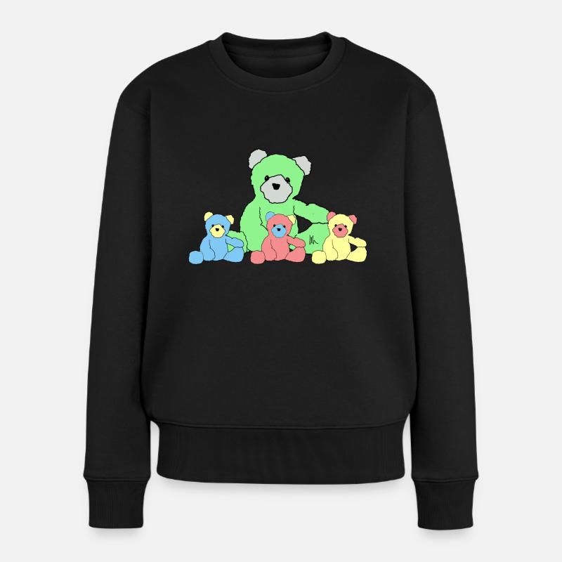 Teddy - Frauen Premium Bio Pullover - Schwarz