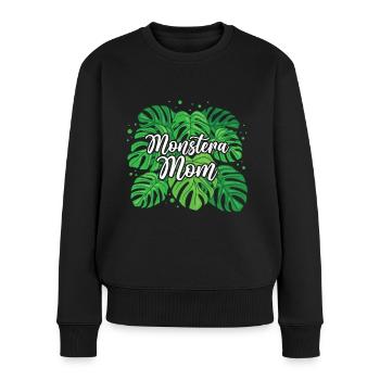 Monstera Mom - Frauen Premium Bio Pullover - Schwarz - Vorne - Julia (174cm)